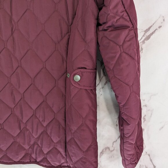 Eddie Bauer Puffer Jacket Women Small Red Maroon Coat Quilted Packable No Hood - Picture 8 of 11